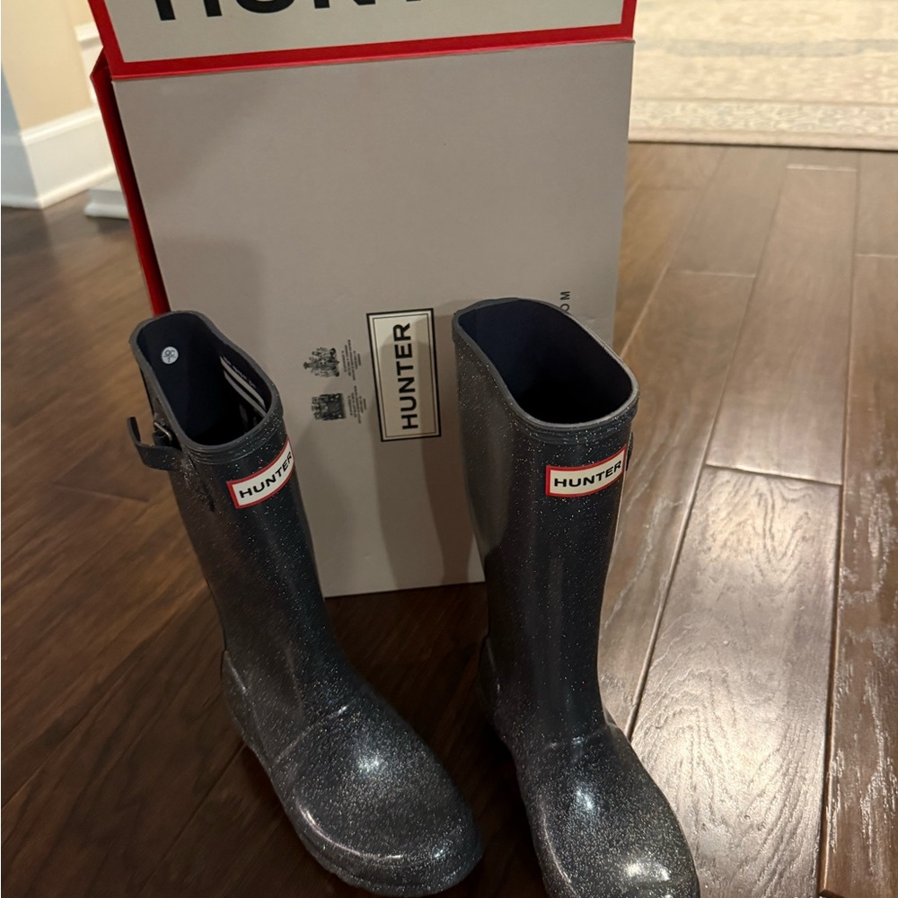 Hunter Giant Glitter Rain boots girls